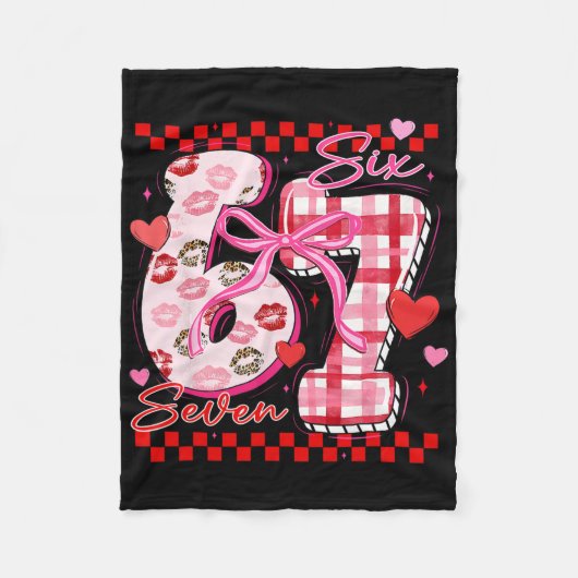 Coquette Valentijn 67 Zes Zeven Hart Boog Valentin Fleece Deken (Voorkant)