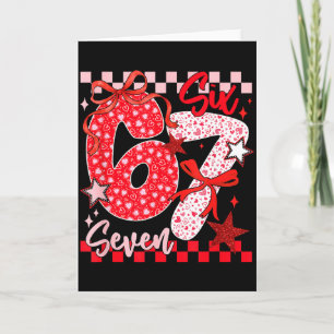 Coquette Valentijn 67 Zes Zeven Preppy Hart Strik  Kaart
