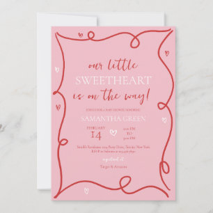Coquette Valentijn Baby shower Kaart