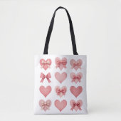 Coquette Valentijn Roze Hart Valentijnse Tote Bag (Voorkant)