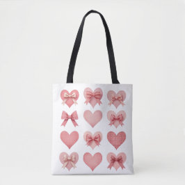 Coquette Valentijn Roze Hart Valentijnse Tote Bag