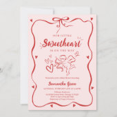 Coquette Valentijns Baby Shower Kaart (Voorkant)