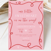 Coquette Valentijns Baby Shower Kaart