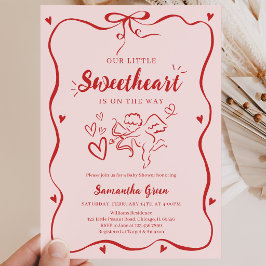 Coquette Valentijns Baby Shower Kaart