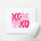 Coquette Valentine Xoxo Funny Valentine Bow Hearts Muismat (Met muis)