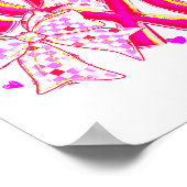 Coquette Valentine Xoxo Funny Valentine Bow Hearts Poster (Hoek)