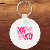 Coquette Valentine Xoxo Funny Valentine Bow Hearts Sleutelhanger (Voorkant)