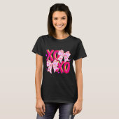 Coquette Valentine Xoxo Funny Valentine Bow Hearts T-shirt (Voorkant volledig)