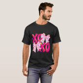 Coquette Valentine Xoxo Funny Valentine Bow Hearts T-shirt (Voorkant volledig)