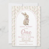 Coquette Vintage Some Bunny is One Verjaardag Kaart (Voorkant)