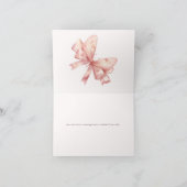 Coquette vlinder | Roze Baby Meisje Douche Bedankkaart (Binnen)