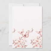Coquette vlinder | Roze Baby Meisje Douche Kaart (Achterkant)