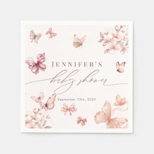 Coquette vlinder   Vlinders Baby shower Servet