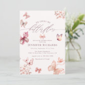 Coquette Vlinder |  Vlinders Bruidsdouche  Kaart (Staand voorkant)