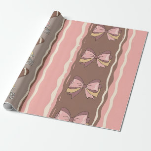 Coquette Voetbal Strik Boog Patroon (12) Cadeaupapier