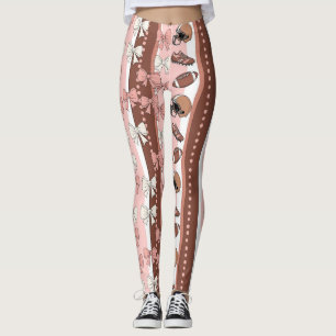 Coquette Voetbal Strik Boog Patroon (12) Leggings