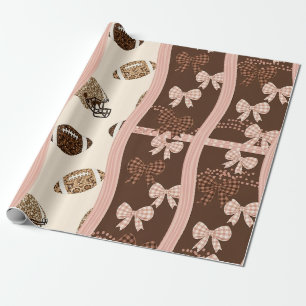 Coquette Voetbal Strik Boog Patroon (4) Cadeaupapier