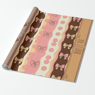 Coquette Voetbal Strik Boog Patroon (8) Cadeaupapier