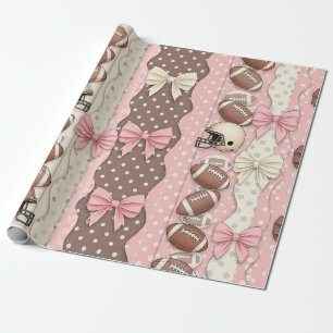 Coquette Voetbal Strik Boog Patroon (9) Cadeaupapier