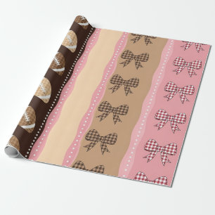 Coquette Voetbal Strik Boogpatroon (10) Cadeaupapier