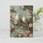 Coquette Vogels Bloemen Kaart (Staand voorkant)
