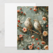 Coquette Vogels Bloemen Kaart (Voorkant / Achterkant)