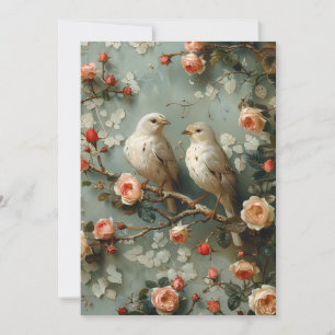 Coquette Vogels Bloemen Kaart