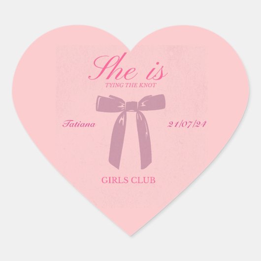 coquette vrijgezellenfeest eenvoudig klassiek hart sticker (Voorkant)