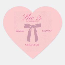 coquette vrijgezellenfeest eenvoudig klassiek hart sticker