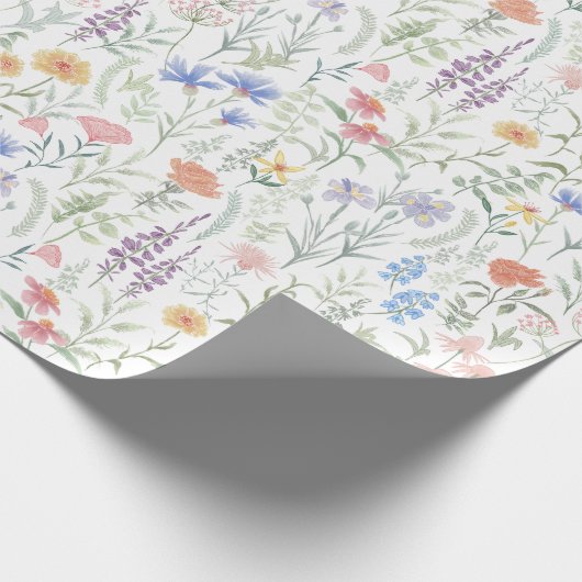 Coquette Vrouwelijke Wildflower Meadow Cadeaupapier (Hoek)