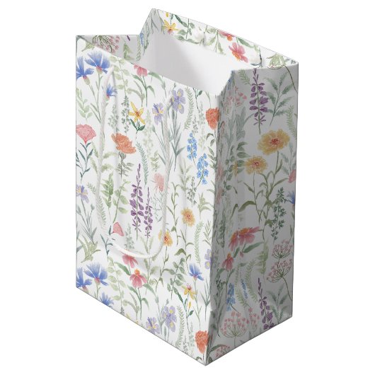 Coquette Vrouwelijke Wildflower Meadow Medium Cadeauzakje (Voorkant Gekanteld)