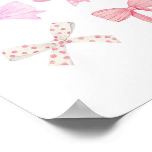 Coquette Wall Art Lichtroze Bows Poster (Hoek)