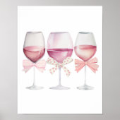 Coquette Wall Art Lichtroze wijnglas Poster (Voorkant)