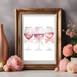 Coquette Wall Art Lichtroze wijnglas Poster