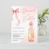 Coquette Waterverf Brunch Bubbly Vrijgezellenfeest Kaart (Staand voorkant)