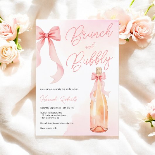 Coquette Waterverf Brunch Bubbly Vrijgezellenfeest Kaart
