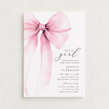 Coquette Waterverf Grote Roze Strik Baby Borrel