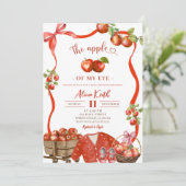 Coquette Wavy Boog Appel van ons Oog Baby shower Kaart (Staand voorkant)