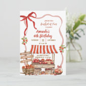 Coquette Wavy Bow Orchard Patch Girl Verjaardag Kaart (Staand voorkant)