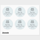 Coquette Wedding Cake Blue Wedding Favor Ronde Sticker (Vel)