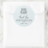Coquette Wedding Cake Blue Wedding Favor Ronde Sticker (Tas)