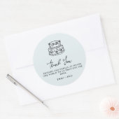 Coquette Wedding Cake Blue Wedding Favor Ronde Sticker (Envelop)