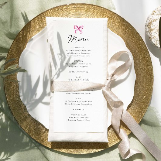 Coquette Wedding Menu Elegant Eenvoudig
