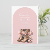 Coquette Western Laarzen Quinceanera Verjaardag Kaart (Staand voorkant)