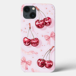 Coquette Whimsical Cherries & Roze Bogen Case-Mate iPhone Case