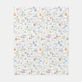 Coquette Wilde Bloemenweide Fleece Deken