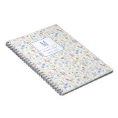 Coquette Wildflower Meadow Personalised Blue Notitieboek (Rechterzijde)