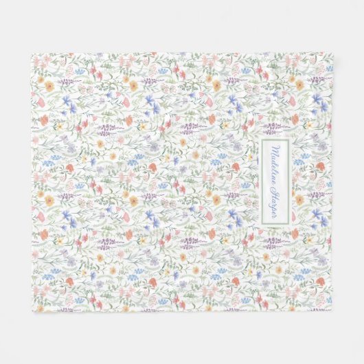 Coquette Wildflower Meadow Personalised  Fleece Deken (Voorkant (Horizontaal))