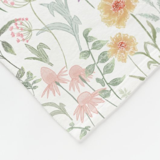 Coquette Wildflower Meadow Personalised  Fleece Deken (Hoek)