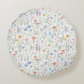 Coquette Wildflower Meadow  Rond Kussen (Achterkant)